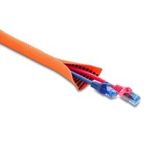 Delock kaapelinsuoja mustalla kulumisindikaattorilla, itsesulkeutuva, kaksikerroksinen, 5 m x 10 mm, oranssi