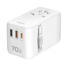 Yleiskäyttöinen matkavirtalähde, 70 W (PD), 4 liitäntää