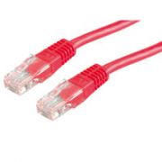 Ethernetkaapeli 90° erillisellä kulmaliittimella Cat 5e U/UTP punainen 3m