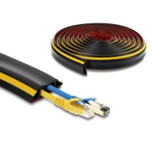 Delock joustava PVC-kaapelikanava 50 x 14 mm – pituus 10 m, musta/keltainen