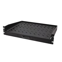 19" hylly asennettavaksi profiilikiskon etuosaan, musta