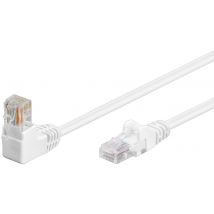 Ethernetkaapeli 1x 90° kulmalla Cat 5e U/UTP valkoinen 5m