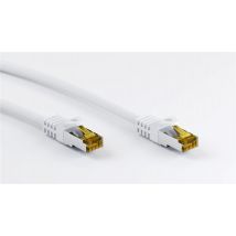 Ethernetkaapeli CAT 6A liittimillä S/FTP (PiMF), 500 MHz, kaapeliCAT 7, valkoinen 15m