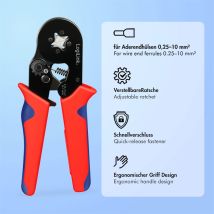 Itsesäätyvät puristuspihdit johdinholkeille 0,25–10 mm²