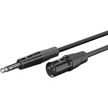 XLR-kaapeli uros (3-pin) - 6,35 mm uros (3-pin, stereo) 1m