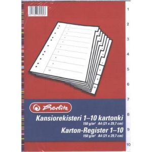 KANSIOREKISTERI A4 1-10 KARTONKI