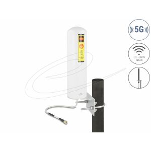 Delock 5G LTE -antenni SMA-liittimellä, 3-5 dBi, kiinteä, monisuuntainen, valkoinen