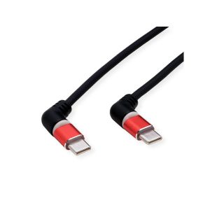 USB 2.0 kaapeli 360° rotaatiolla C - C, M/M, 60 W, punainen musta, 2 m
