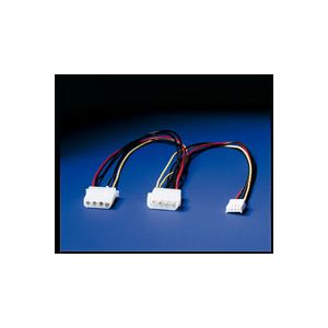 Sisäinen Molex 4-pin uros - Molex 4-pin naaras + 4-pin FDD floppy y-virtakaapeli 30cm