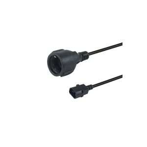 Maadoitettu laitekaapeli UPS-laitteille, suora IEC C14 - CEE 7/4 0,25m