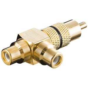 RCA Y -sovitin, uros-2x naaras, gold, musta