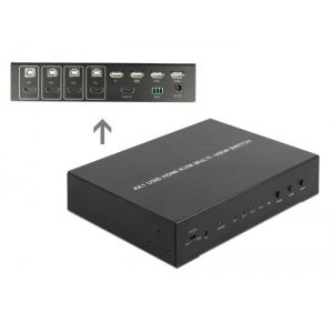 Delock KVM 4 in 1 Multiview -kytkin 4 x HDMI, USB 2.0