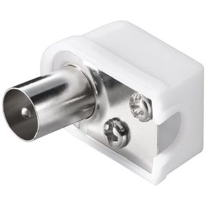 Koaksiaalinen uros kulmaliitin ruuvikiinnityksellä