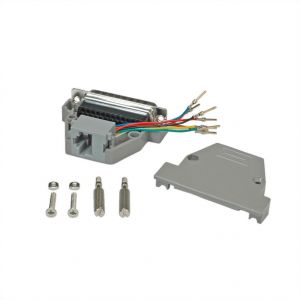 RS232 DB25-urosliitin - RJ-45-naarasliitin adapteri