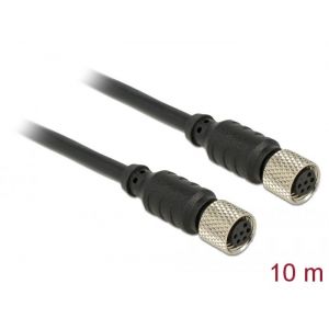 M8 anturi- ja laitekaapeli 6 Pin naaras - 6 Pin naaras vedenpitävä 10 m