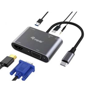 USB-C telakointiasema, HDMI, VGA, USB3.0, AUX, 100WPD