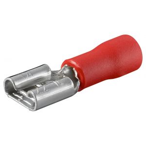 Naarasliitin 6,4 x 0,8 mm, punainen 10A 100 kpl