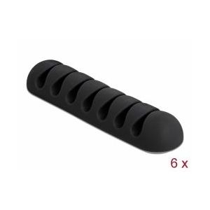 Kaapelipidike jossa on 7 läpivientiä, itseliimautuva, 6 kpl musta