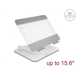 Delock tabletin ja kannettavan tietokoneen teline, säädettävä alumiini - 360° kääntyvä