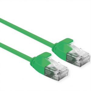 Roline Green Ethernet Cat.6A (Class EA) Data Center kaapeli, LSOH, Slim, vihreä, 0.30 m