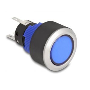 Delock painonappi ulkoneva 22 mm 5 x juotosliitäntä LED sininen
