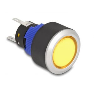Delock painonappi ulkoneva 22 mm 5 x juotosliitäntä LED keltainen