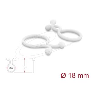 Delock kaapelien niputtaja Ø 18 mm läpinäkyvä, 100 kpl