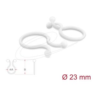 Delock kaapelien niputtaja Ø 23 mm läpinäkyvä, 100 kpl
