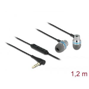 Delock In-Ear -kuulokkeet 4-pin 3,5 mm:n stereoliittimellä, mikrofonilla, volume säätö