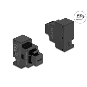 Delock Keystone moduli USB-C latausportti PD 20 W musta