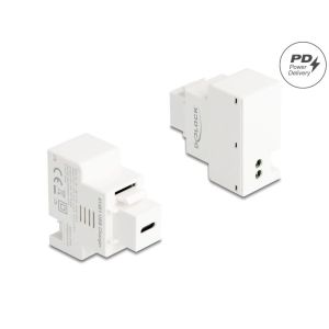 Delock Keystone moduli USB-C latausportti PD 20 W valkoinen