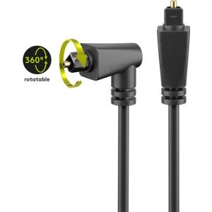Käännettävä Toslink -kaapeli 90 ° kulmalla 2m