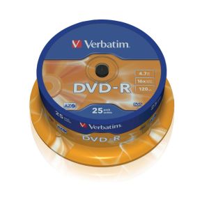 Verbatim DVD-R 4,7 Gt 120 min 16x Spindle 25 kpl