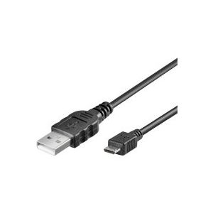 MicroUSB (micro b) - USB 2.0 A kaapeli 0,3m musta