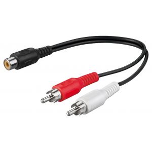 Audio Y -kaapelisovitin, 2x RCA-uros - 1x Stereo-RCA-naaras 20cm