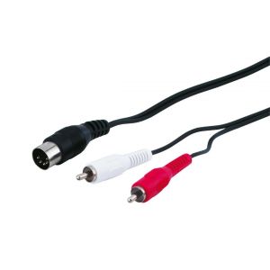 Audiokaapeli DIN 5-pin uros ja stereo RCA-uros, 1,5m