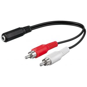 Audio adapteri 3.5mm stereo naaras - 2 x RCA uros 0,2m