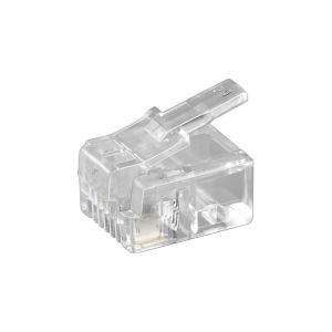 RJ11 6P4C modulaarinen liitin pyöreälle kaapelille 10kpl