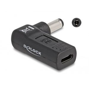 Latausadapteri USB Type-C™ naaras 5,5 x 2,1 mm uros 90° kulmaan