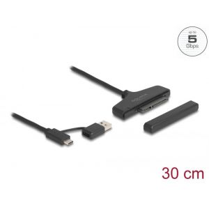 USB 5 Gbps - 2,5" SATA 6 Gb/s -muunnin USB Type-C - tai USB Type-A -liitännällä