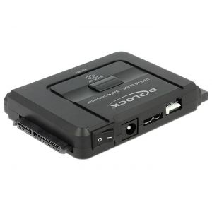 Delock adapteri USB 3.0 > SATA 6 Gb/s / IDE 40 pin / IDE 44 pin varmuuskopiointitoiminnolla