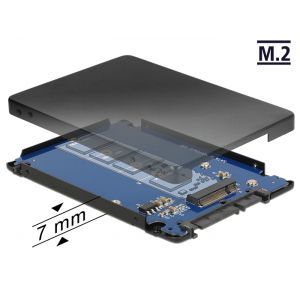 Delock M.2 SATA SSD -> SATA 2,5" kotelo