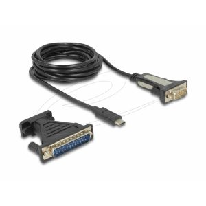 Delock-sovitin USB Type-C™ > 1 x sarjaliitäntä DB9 RS-232 + sovitin DB25