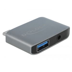 Audiosovitin USB Type-C™ uros - Stereo Jack naaras 3,5 mm + USB 3.0 A naaras