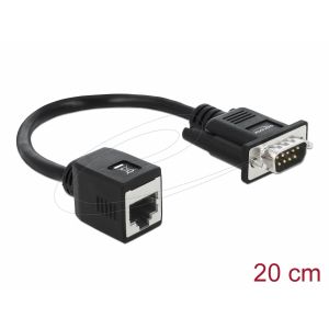 Delock sarjaliitäntäadapteri RS-232/422/485 DB9 uros - RJ45 naaras 20cm