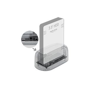 Delock USB-C 3.2 Gen 2 telakointiasema 1 x SATA HDD / SSD transparent