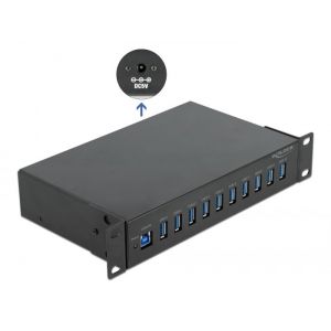 Delock 10″ teollisuus Hub 10 x USB 3.2 Gen 1 Type-A