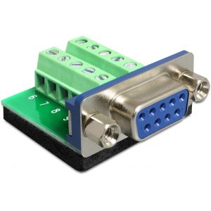 Riviliitin adapteri 10 pin 3.81mm - DB9 naaras /RS232