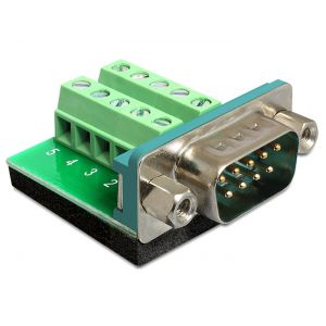 Riviliitin adapteri 10 pin 3.81mm - DB9 uros/RS232