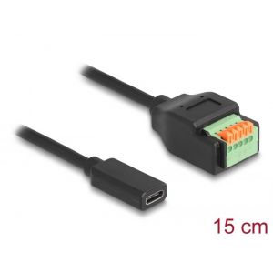 USB 2.0 -kaapeli USB Type-C™ naaras - riviliitinsovitin 15 cm painikkeella